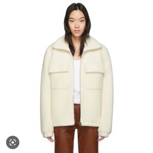 Helmet Lang Off-White Wool Oversized Teddy Jacket